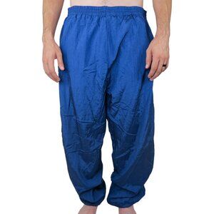 Vintage 90s Active Wear Navy Blue Windbreaker Nylon Track Pants